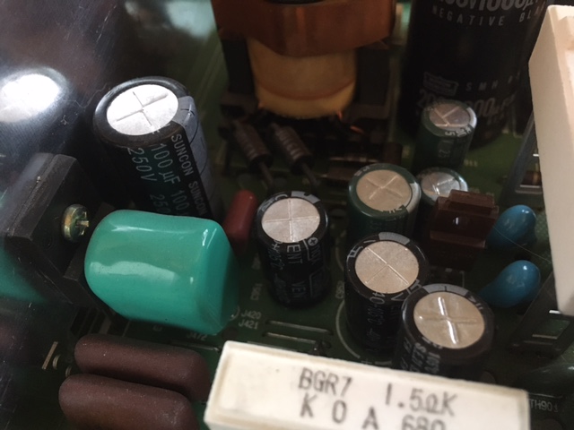 Electrolytic capacitors in the MS9 power supply.